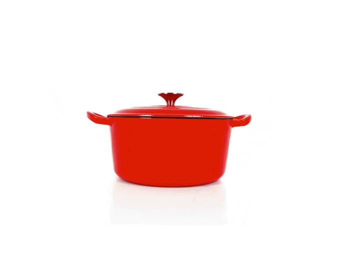Echtwerk Schmortopf, Rot, Metall, 3,5 l, backofengeeignet, kratzfest, geschmacksneutral, optimale Wärmeverteilung, leichte Reinigung,backofengeeignet, Kochgeschirr, Töpfe, Schmortöpfe