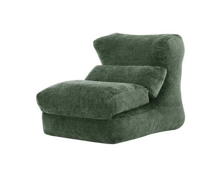 Fauteuil relax convertible – Vert – Mousse et tissu – Intérieur