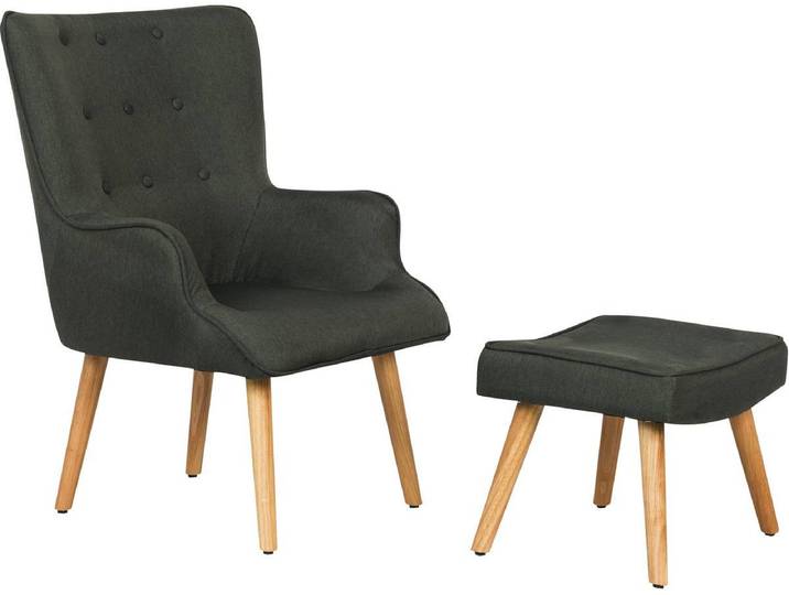 Fauteuil style scandinave tissu Odense - 1 place - Gris foncé