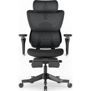 FlexiSpot Bürostuhl C7B-Max-PRO, schwarz, Stoff / Netz, mit Fußstütze & Kopfstütze, bis 136 kg
