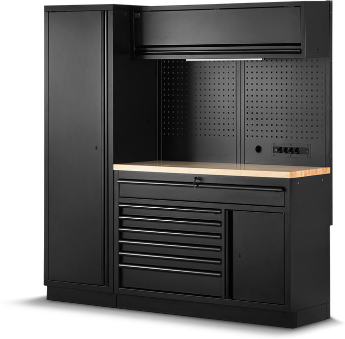 HBM modulares Werkstattsystem 6-teilig, schwarz