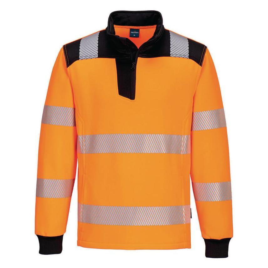 Portwest Warnschutz 1/4 Zip Sweatshirt PW326 orange/schwarz (XXL) (52458200)
