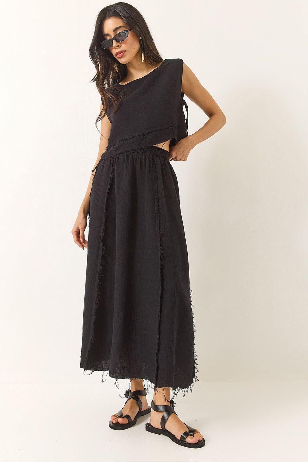 Texturierte Bluse und Rock aus Musselin, zwei-teiliges Set