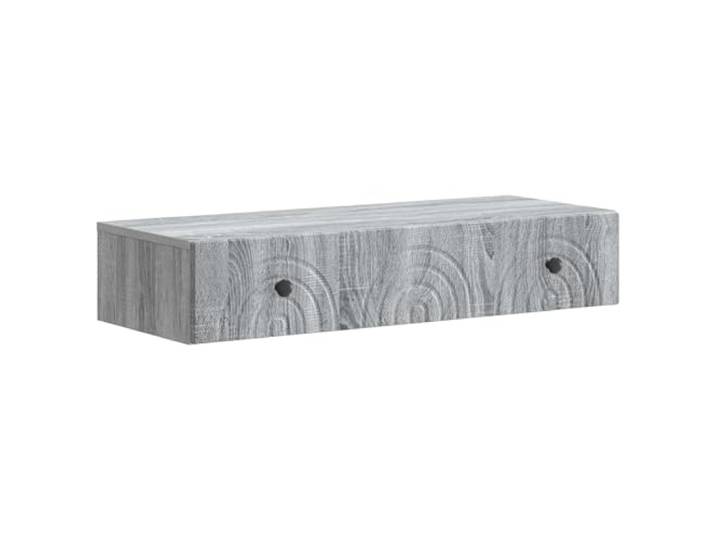 KUPTYERFG Nachttisch Hängend Graues Sonoma Wandboard mit Schublade 87.5 cm Platzsparendes Wandregal für Schlafzimmer und Wohnzimmer aus Holzwerkstoff mit 1 Schublade und 60 kg Belastbarkeit.