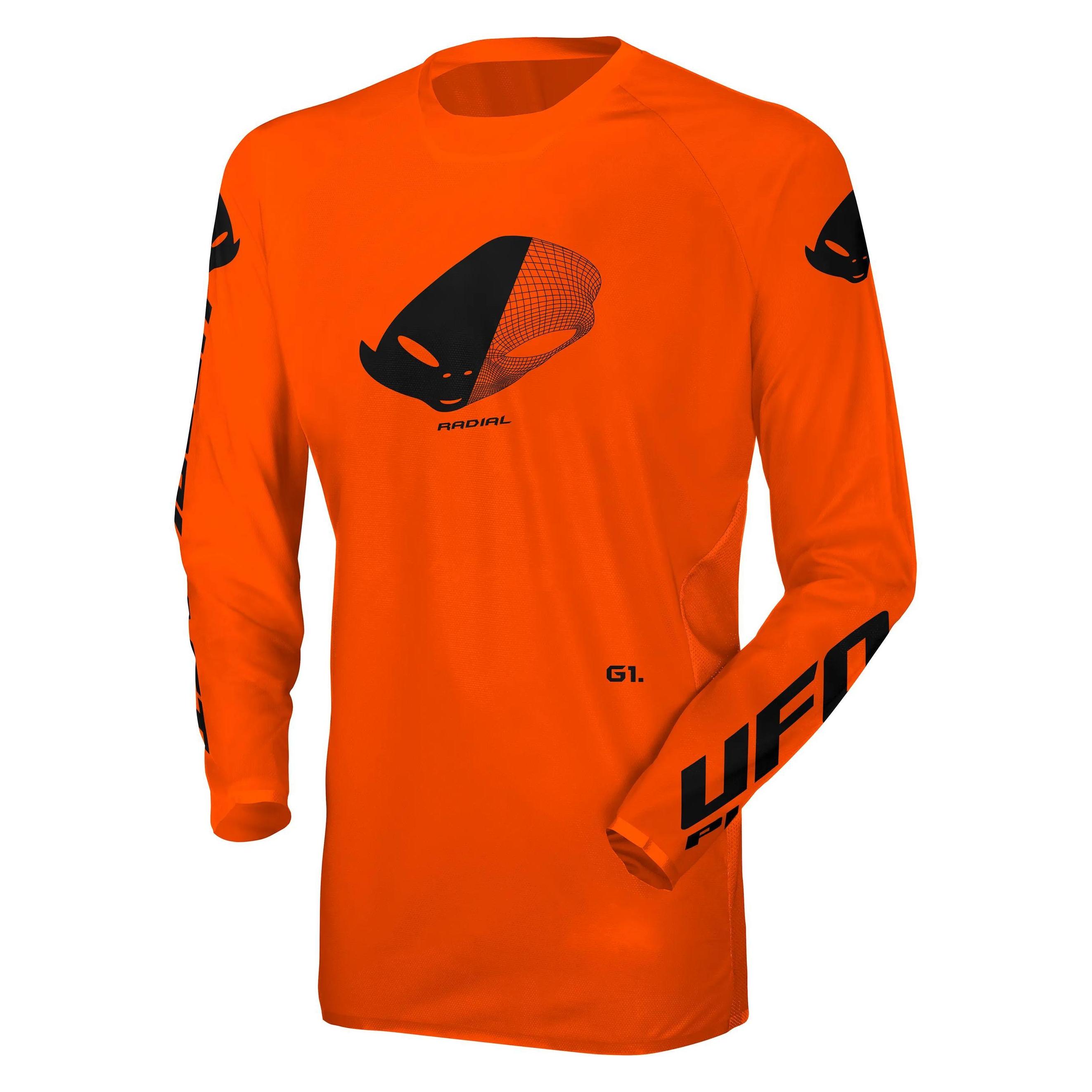 Ufo Plast UFO-T-Shirt, schmal geschnitten, radiales Kreuz, Farbe: Neonorange, Grösse XL (XL) (MG04527FFLUXL)
