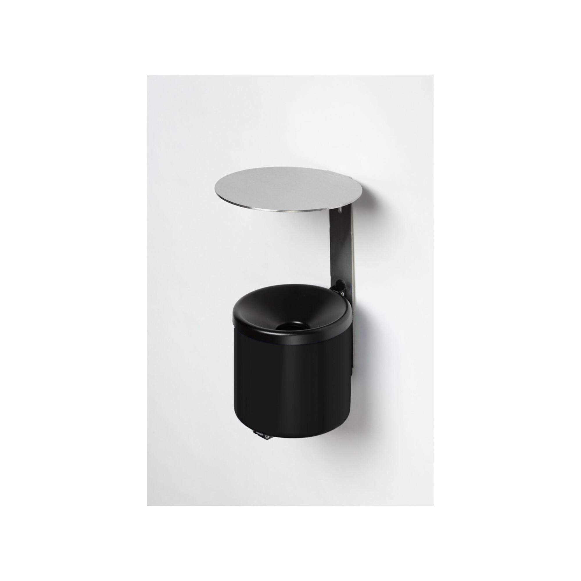 VAR Wandascher WH 16 mit Dach VA schwarz 2,4 l (32221)