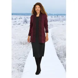 Baumwoll-Strickjacke in Jacquard weinrot in Größe 36/38 von DW-Shop, Weinrot, 36/38