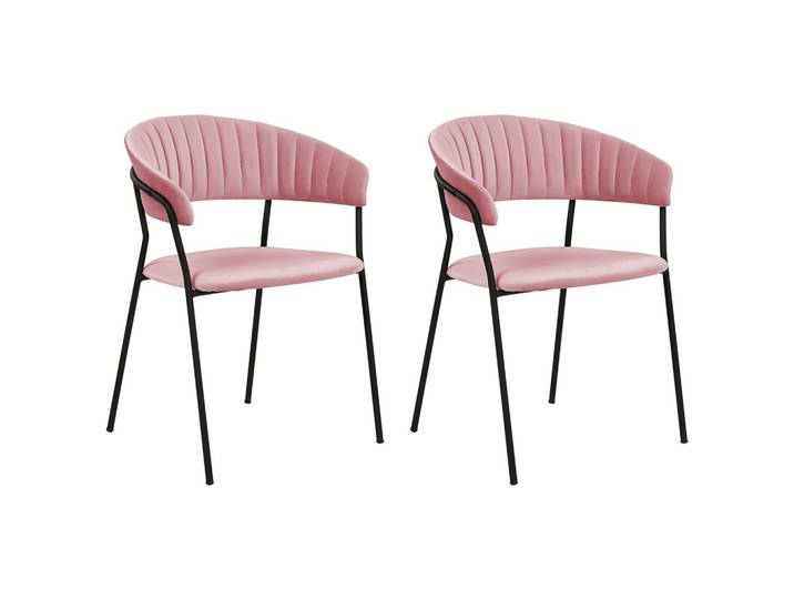 STUHL 2er-Set Samtstoff Rosa Mariposa