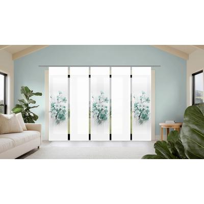 Schiebegardine HOME WOHNIDEEN "LOTUS", weiß (mint), B:60cm H:245cm, Polyester, Gardinen, Schiebewand Seidenoptik, SET, Digitaldruck