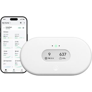 Airthings Radon-Messgerät 960, View Plus, Thermo-Hygrometer, Luftdruck, CO2, VOCs, Feinstaub, App-fähig