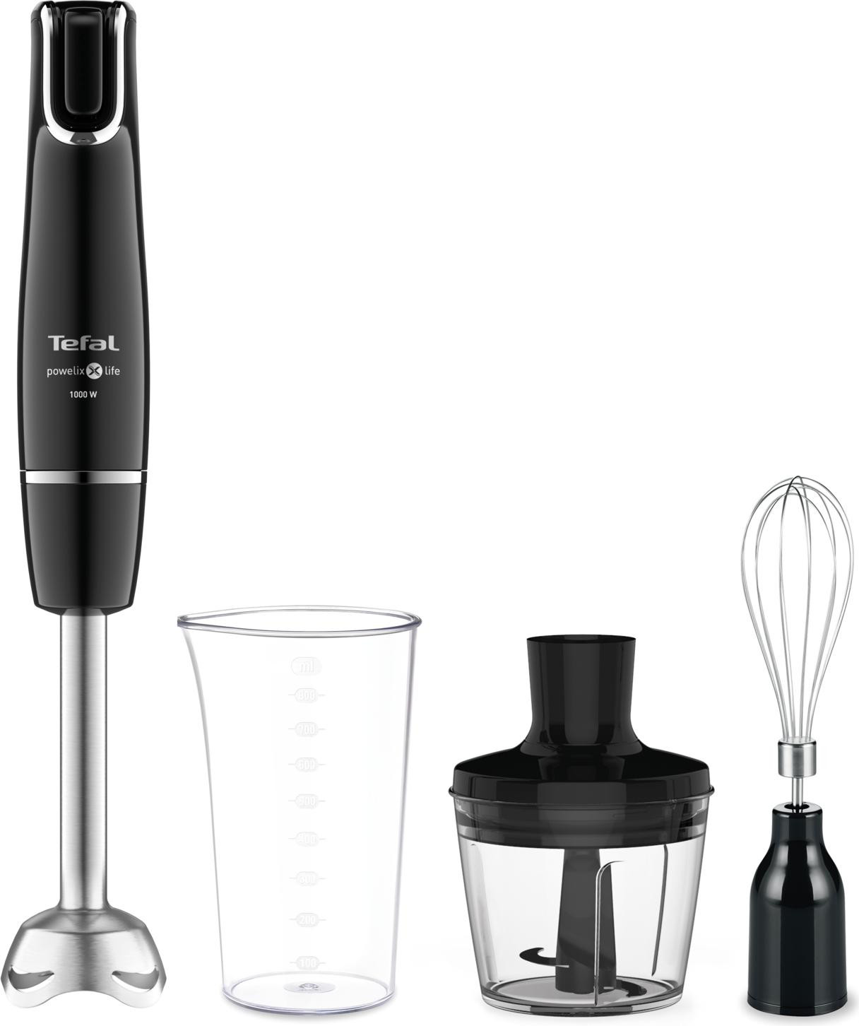 Tefal Staafmixer Zwart, 1000 Watt, Roestvrij Staal