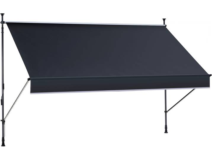 Klemmmarkise KONIFERA Dénia mit LED-Lichtstreifen , grau (anthrazit), B:350cm, Polyester, Markisen, Klemmmarkise, Breite/Ausfall: 350/150 cm