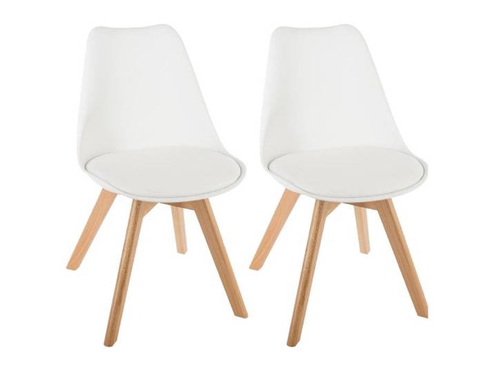 Lot de 2 chaises style scandinave Baya Atmosphera - 48x55x81 - Blanc