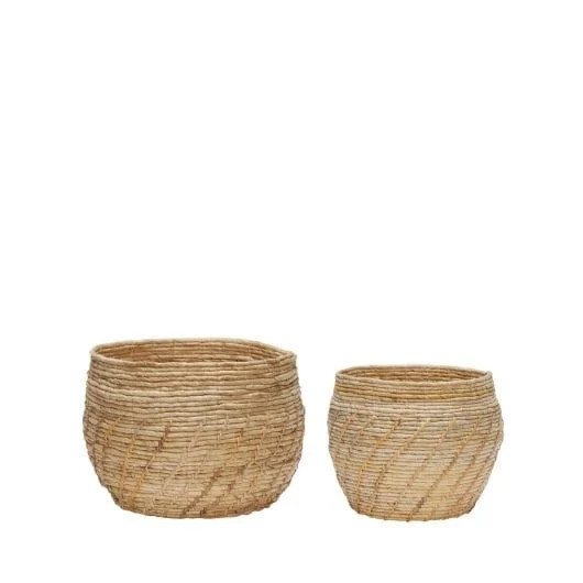 Hubsch Luxe manden set van 2 stuks - Banana Peel