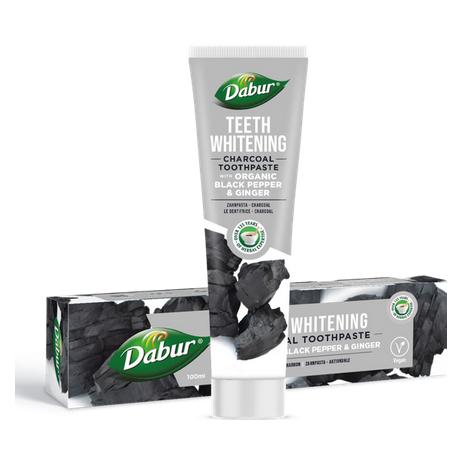 Dabur Zahnweissende Holzkohle-Zahnpasta mit Bio-Schwarzem Pfeffer & Ingwer 100ml (100 ml) (47582205)