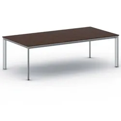 Konferenztisch PRIMO INVITATION 240x120 cm, graues Metallgestell, Nussbaum