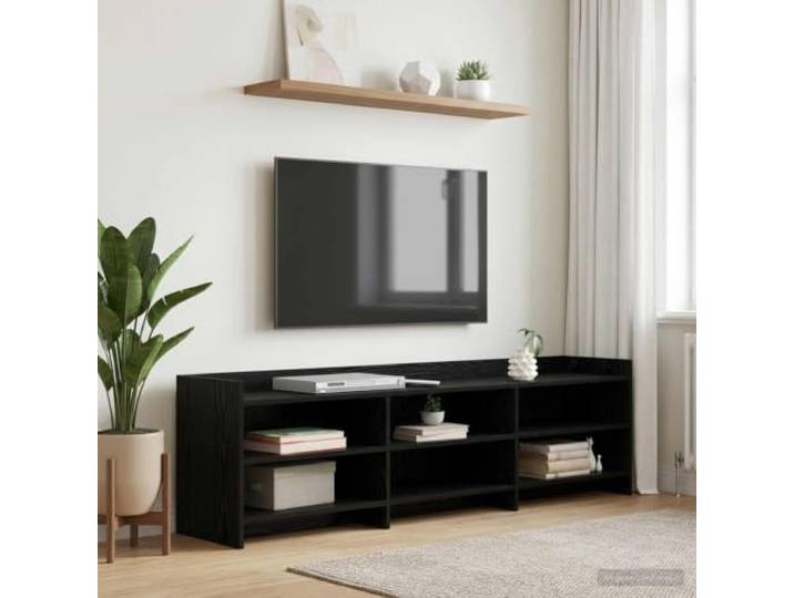 GKMBCVDFR TV-Schrank 168 x 33 x 47 cm Schwarze Eiche Holzwerkstoff Rechteckiges Design, robuste Konstruktion, pflegeleichte Oberfläche, einfache Montage zu zweit, viel Stauraum