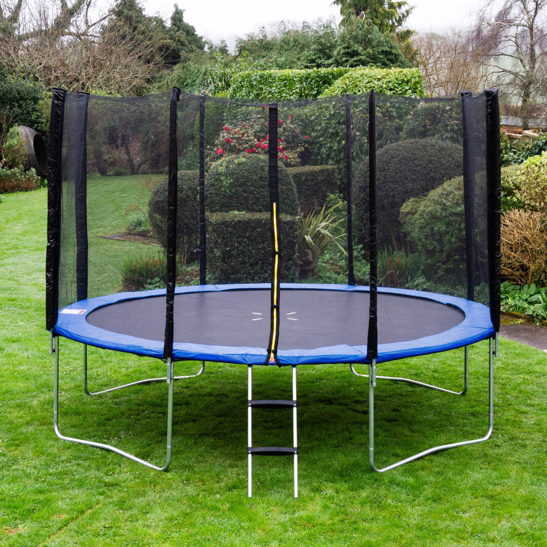Global Furniture Direct Acrobat Plus 14ft Trampoline Package Blue 270cm H X 427cm W X 427cm D