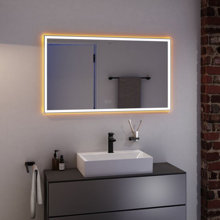 Hansgrohe Xarita E Spiegel 54985700 mit kapazitiven Berührungssensor, 1200 x 700 x 50 mm, weiß matt