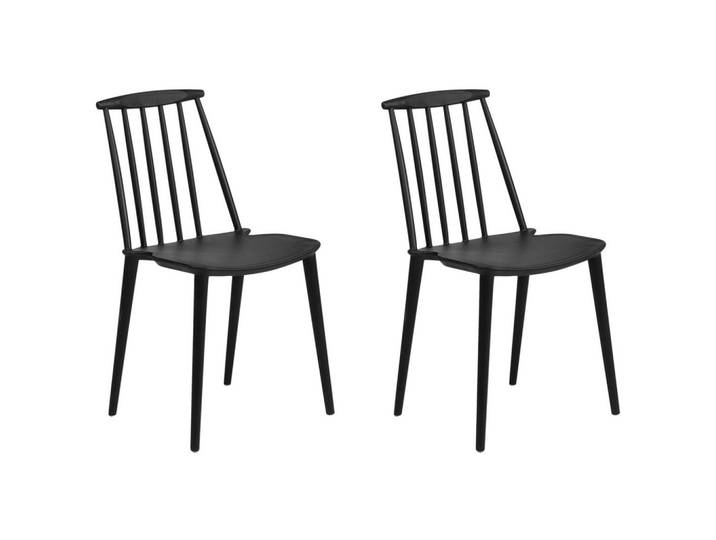 STUHL 2er-Set Kunststoff Schwarz Ventnor
