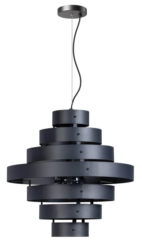 Blagoon ETH Moderne Ronde Hanglamp van Metaal in het Zwart, Diameter: 50 cm