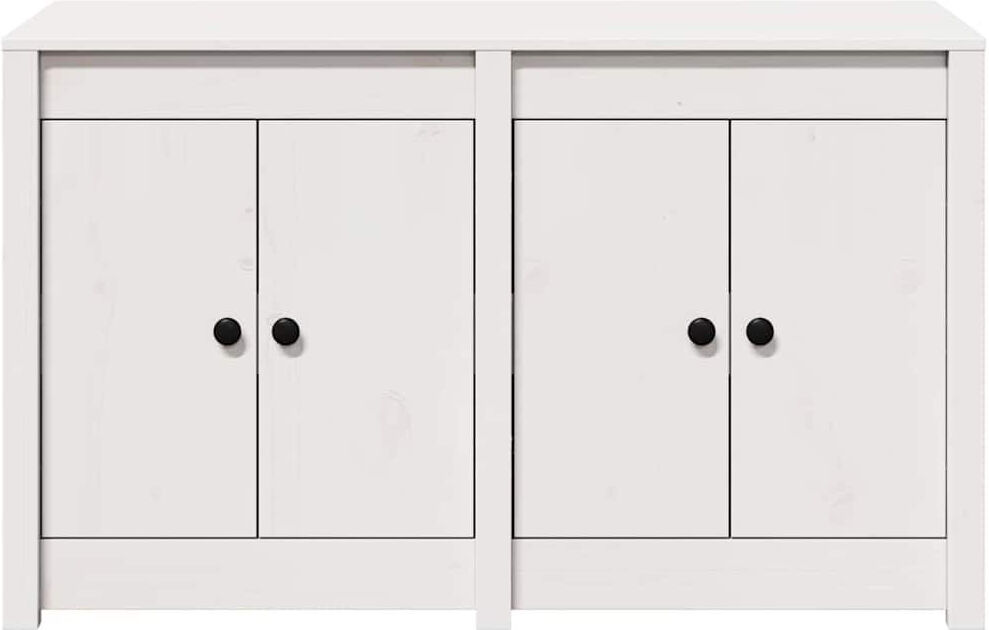 Vidaxl Kitchen Cabinet White 106 X 55 X 64 Cm Solid Pine Wood White 106cm W X 64cm H X 55cm D