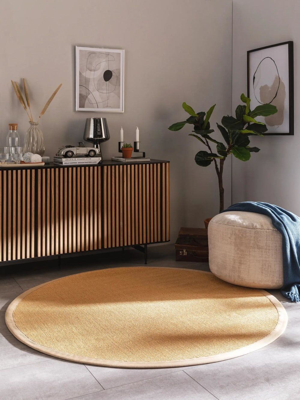 Benuta Tapis sisal beige d 250 rond Beige 250x1x250cm