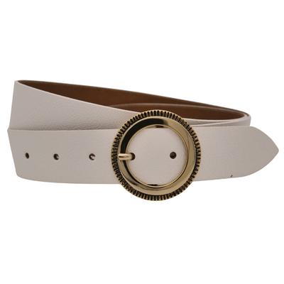 Ledergürtel ANNAMATONI "AnnaMatoni Ledergürtel Glim Ledergürtel Glim", Damen, Gr. TW75 - 90cm Gesamtlänge, weiß (weiß 100), 100% Leder, Gürtel Ledergürtel