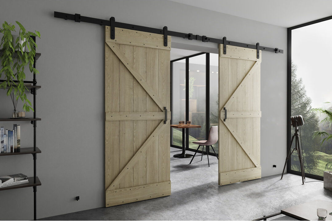August Grove Door Brown/Black 212cm x 205cm