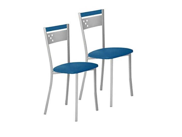 ASTIMESA SCCABAZ Zwei Küchenstühle, Metall, Blau, Sitzhöhe 45 cm
