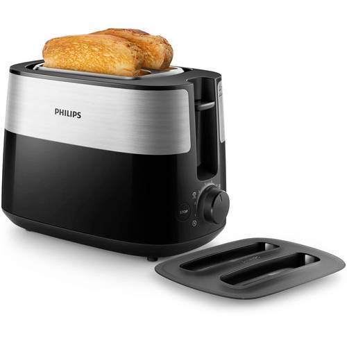 Philips Daily Collection Toaster Schwarz, Silber