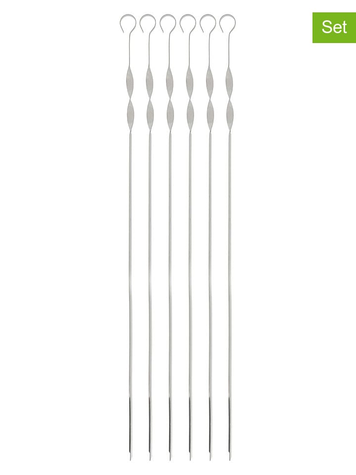 Mustang 6er-Set: Edelstahl-Schaschlikspieße - (L)60 cm - onesize