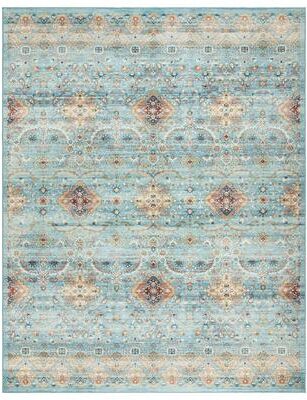 Gertmenian Crystal Print Washable Digital Printed Flat Pile Polyester Slip Resistant Area Rug Collection