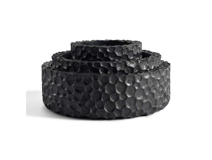 Ethnicraft Chopped bowls im 3er-Set Lackiertes Mahagony