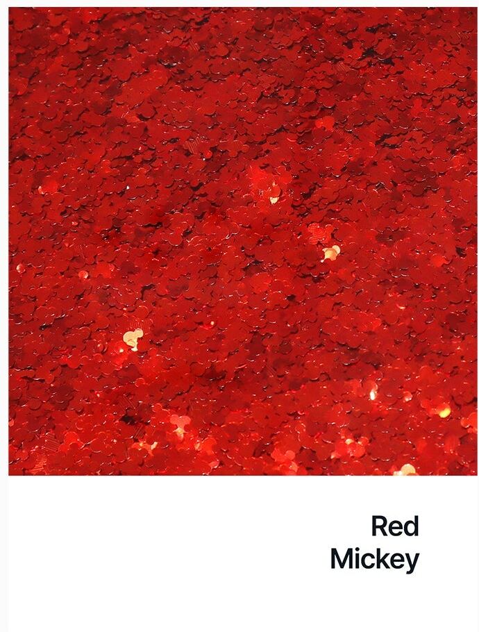 Hemway Shaped Craft Glitter   Mickey   Epoxy Resin, DIY, Tumbler, Decoration - Red - Shaped 50g
