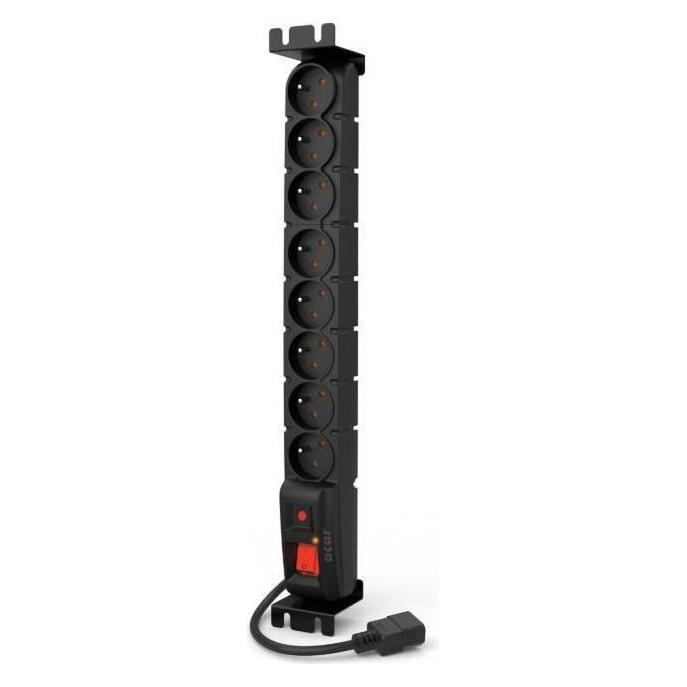 Acar Listwa zasilająca S8 IEC przeciwprzepięciowa 8 gniazd 3 m czarna ( S8 FA IEC) (8x, CEE 7/3, 3 m) (Acar S8 FA IEC)