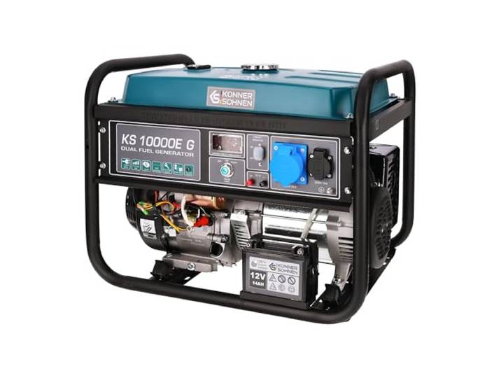 Groupe électrogène gaz-essence KS 10000E G\, generateur de courant puissance maximale 8000 W\, 230V\, moteur EURO-V\, power station a affichage LED\, generateur electrique essence\, enroulement cuivre.