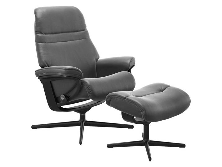 Stressless Relaxsesselset Sunrise, Dunkelgrau, Holz, Echtleder, Rindleder, Buche, Schichtholz, 83x105x74 cm, Relaxfunktion, Wohnzimmer, Sessel, Relaxsessel