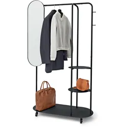 Tchibo - Standgarderobe auf Rollen mit großem Spiegel - 113x45x187cm - schwarz -
