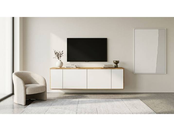 Pickawood Hängesideboard Buche Natur geölt