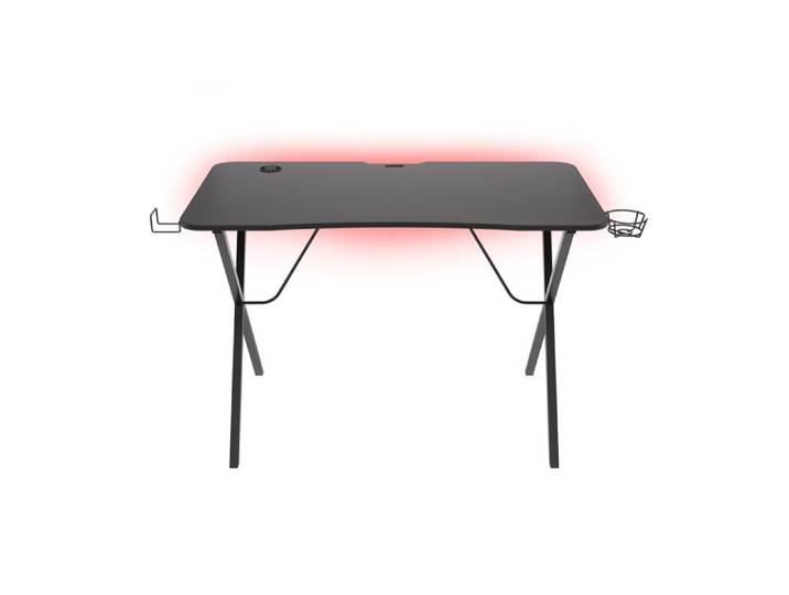 Table de jeu - GENESIS - Holm 200 RGB - Plateau en carbone - Rétroéclairage LED - Noir