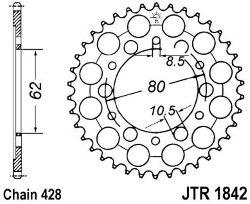 Kettenrad JT JTR1842,45
