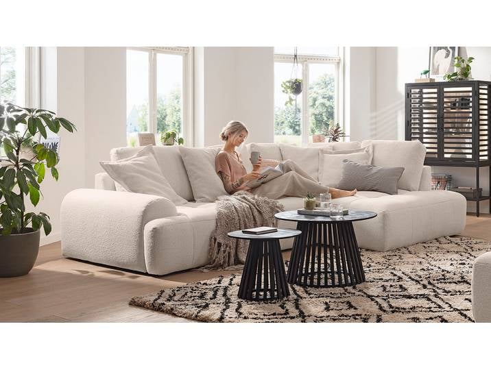 Ginger Moon Ecksofa Energy mit losen Rückenkissen in Stoff
