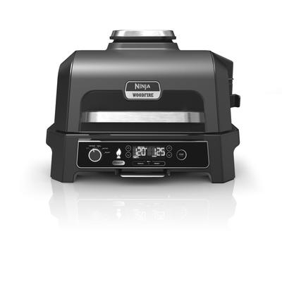 Elektrogrill NINJA "Woodfire OG850EU", schwarz, B:57cm H:41cm T:51,22cm, Kontaktgrill_Standgrill_Tischgrill_Teppanyakigrill, Outdoor Grill, Smoker und Heißluft-Fritteuse