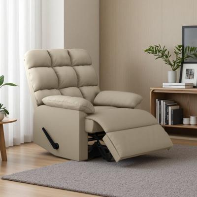 VIVIADORE Microfiber Recliner Chair, Space-Saving Living Room Armchair with Full Chaise Footrest, Padded Arms