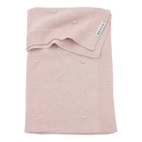 Meyco baby ledikantdeken Mini Knots Soft Pink 100x150 cm