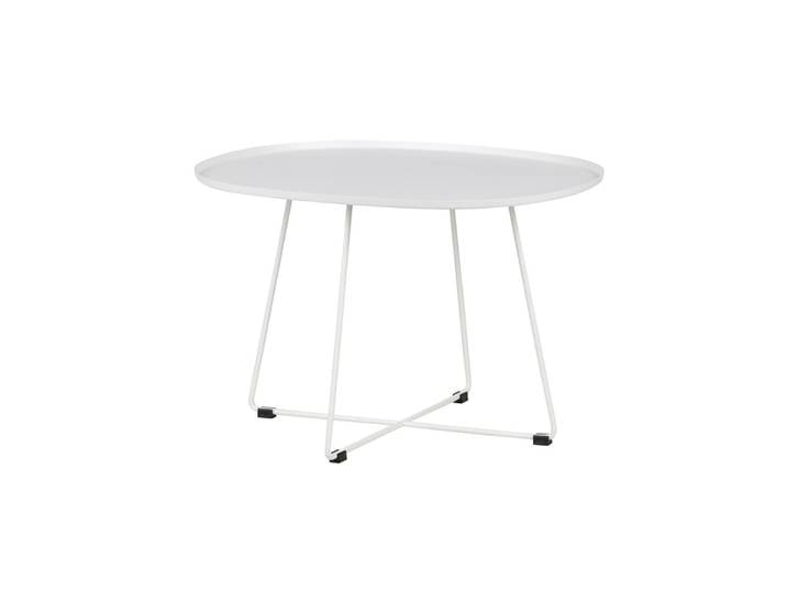 Table basse design minimaliste ovale métal blanc
