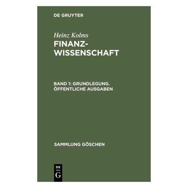 De Gruyter Kolms:Grundlegung. Ãffentliche Ausgaben (Deutsch, Heinz Kolms, 1966) (67776480)