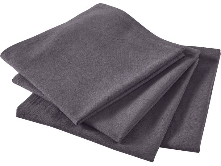 Stoffserviette Liaa , grau (anthrazit), B:40cm L:40cm, Obermaterial: 88% Baumwolle, 12% Leinen, LEGER HOME BY LENA GERCKE, Servietten, Stoffserviette, Stoffserviette, Masse 40x40 cm, uni, Baumwollqualität mit Leinenanteil