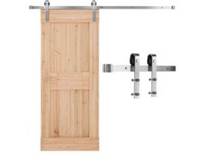 VEVOR Schiebetürsystem 183 cm Laufschiene, Schiebetürbeschlag Tragkraft 150 kg, kompatibel mit 914 mm max. Breite und 34,92-44,45 mm Dicke, Schiene & J-förmige Rolle, Silber